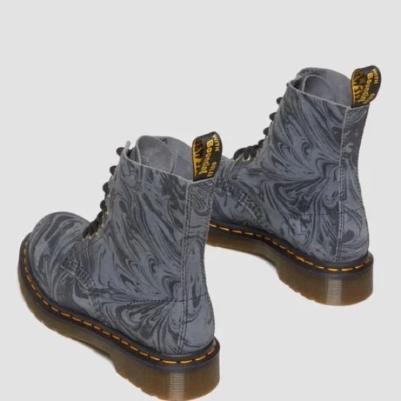 Doc Martens 1460 Pascal marbled suede lace up boots size 8 - Picture 2 of 12